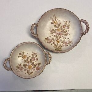 Ainring Keramik Handarbeit Bowl Set - Floral Impressions - Germany